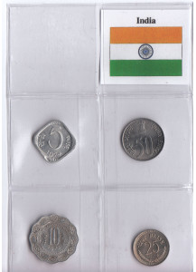INDIA serie di 4 monete anni misti in buona conservazione